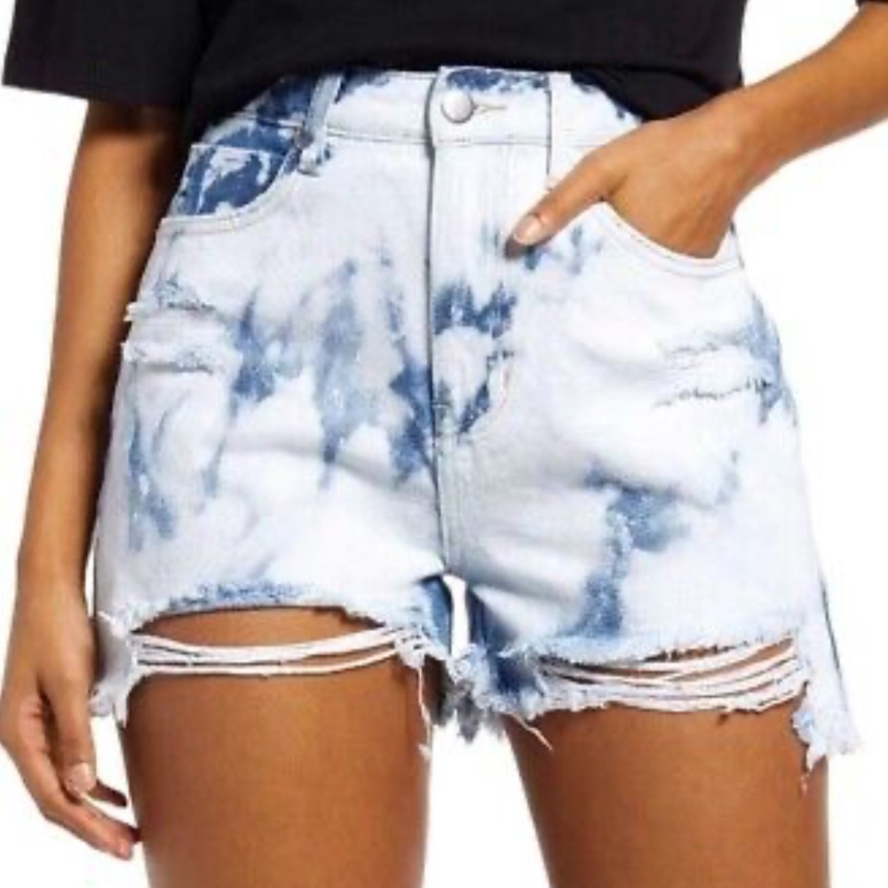 Tie-Dye Cutoff Jean Shorts by BP